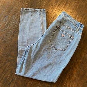 Guess Light Wash High Rise Mom Jeans